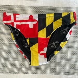 Women’s Maryland flag print swim bottom.